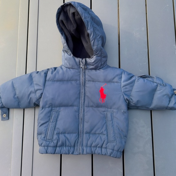 Polo Ralph Lauren Other - Polo Ralph Lauren Baby Navy Puffer Jacket with Hood Boys size 6-9 months